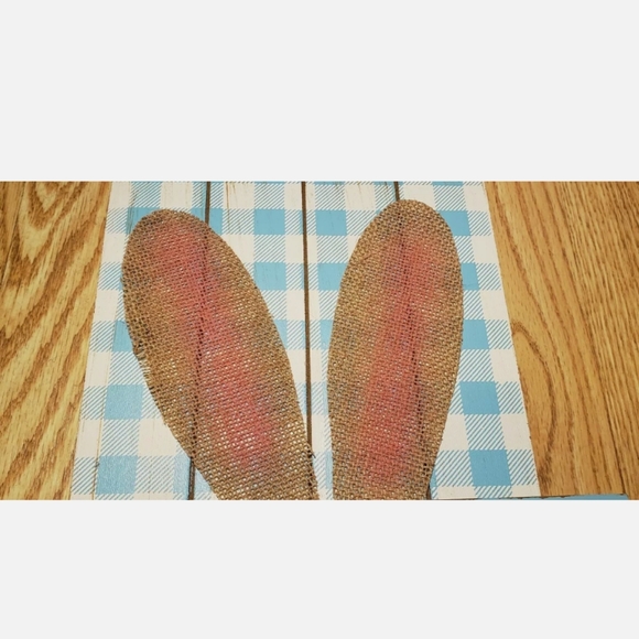 Happy Easter Wood Sign Rabbit CUTE - Picture 4 of 11